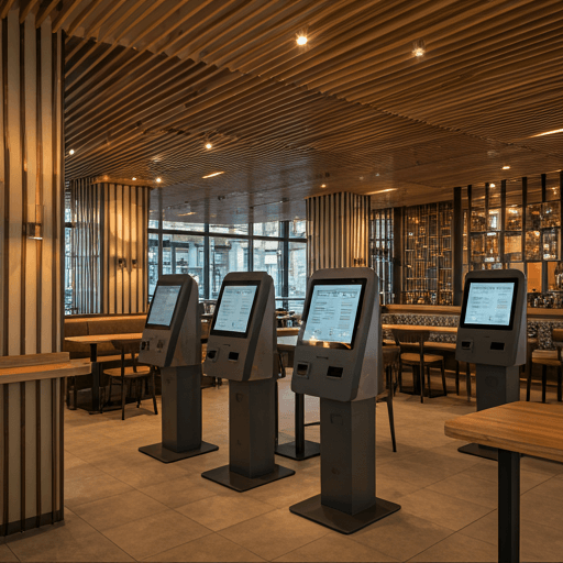 Restaurant dining room styled for a premium Foodism AI visibility campaign